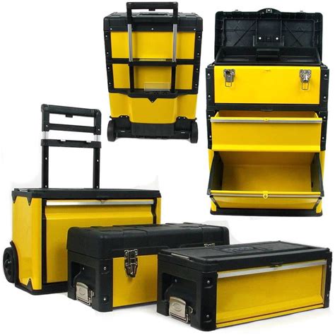 yellow tool box plastic large heavy duty metal bar|Stalwart 3.